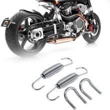 2x Stainless Steel Motorcycle Exhaust Mounting Springs 65mm, Silver