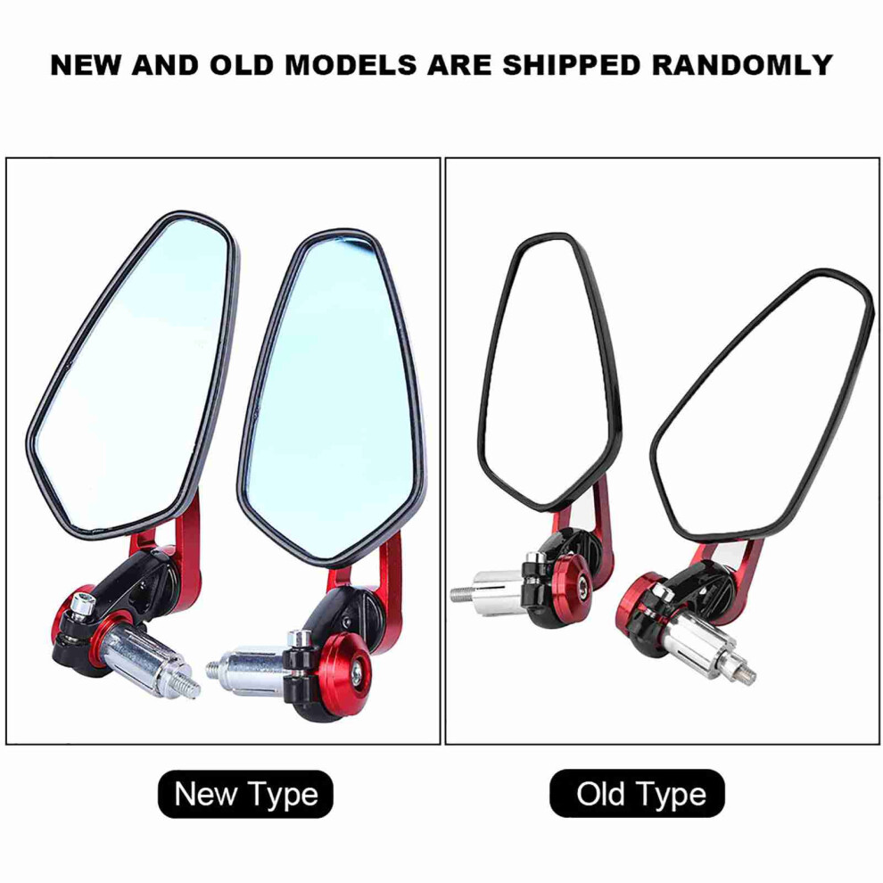 Universal Motorcycle Motorbike Aluminum Alloy 7/8" 22Mm Bar End Side Rearview Red 7681393052369