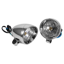 Motorcycle Bullet Fog Lights 74mm 10W 2 Pack for Ducati Silver