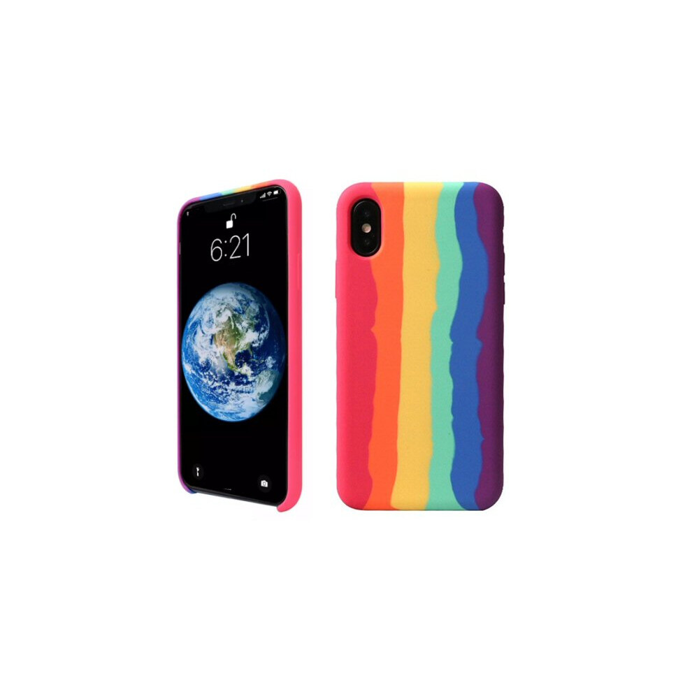 Case For Iphone X Xs Gay Pride Rainbow Liquid Silicone Multicoloured 7437135356338