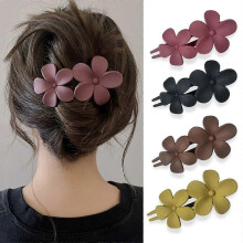 KINZON AIUPUOC Blumenhaarspangen Matte Französische Haarspangen Schwarze Blumenhaarnadeln Haarklammern Haarklammern rutschfeste Haarklammern