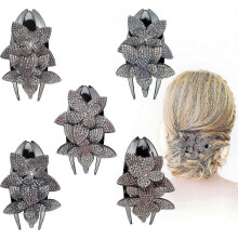 5PCS Rhinestone Doppelblume Haarspange Schwalbenschwanz-Haarspange Haarspange Schwalbenschwanz-Nadel Kristallhaar-Schwalbenschwanz-Clip Kris