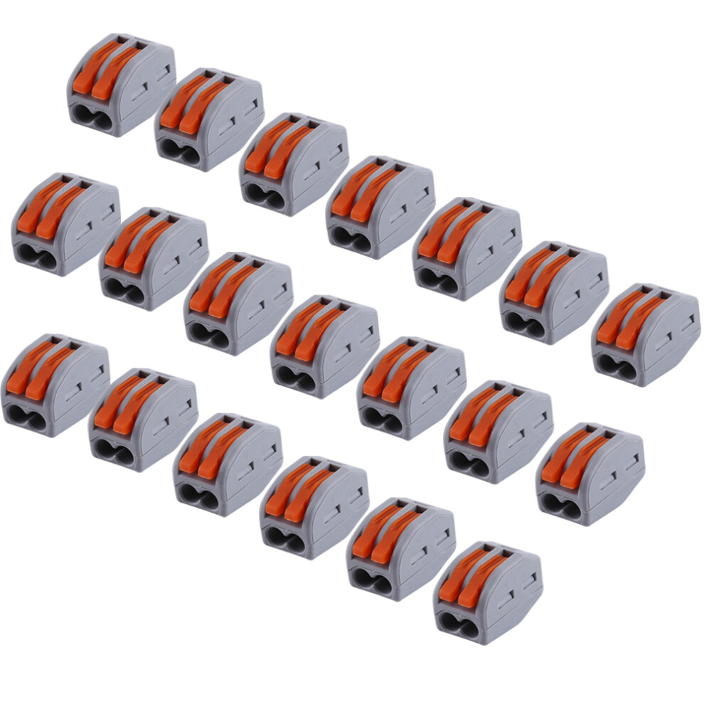 20Pcs Reusable 2-Way Spring Lever Terminal Block Connector 12.4Mm 8441393054171