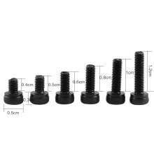 M3 Black Alloy Steel Hex Socket Screws Set with Nuts & Washers (Cap Head)