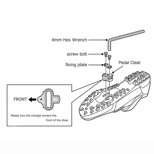 Mountain Bike SPD Cleats Set with Hardware Kit, 35mm, 4 Float 2
