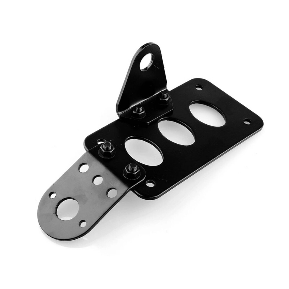 Motorcycle License Plate Side Mount Bracket - Metal For Brake Tail Black/Light 7891393057305