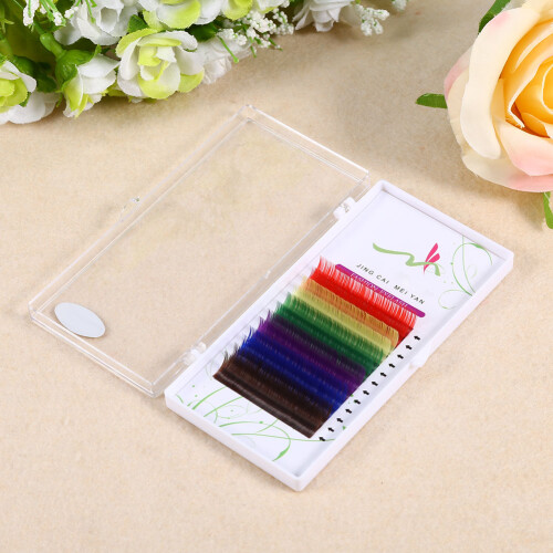 False Eyelash Extensions 12 Rows/Box Thick Fluffy Cross Look 6 Colors 2