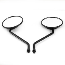 Pair 10MM Thread Motorcycle Rearview Mirrors - Black, Adjustable, 11.1"