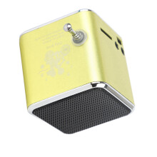 Mini Portable 5x5x5.2cm Speaker FM Radio TF U Disk Green