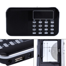 Mini Portable LCD AM/FM Radio Speaker with USB TF Card, 600mAh Battery