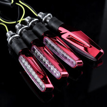 4x Motorcycle LED Turn Signal Lights Amber Red 9 LEDs Universal Fit