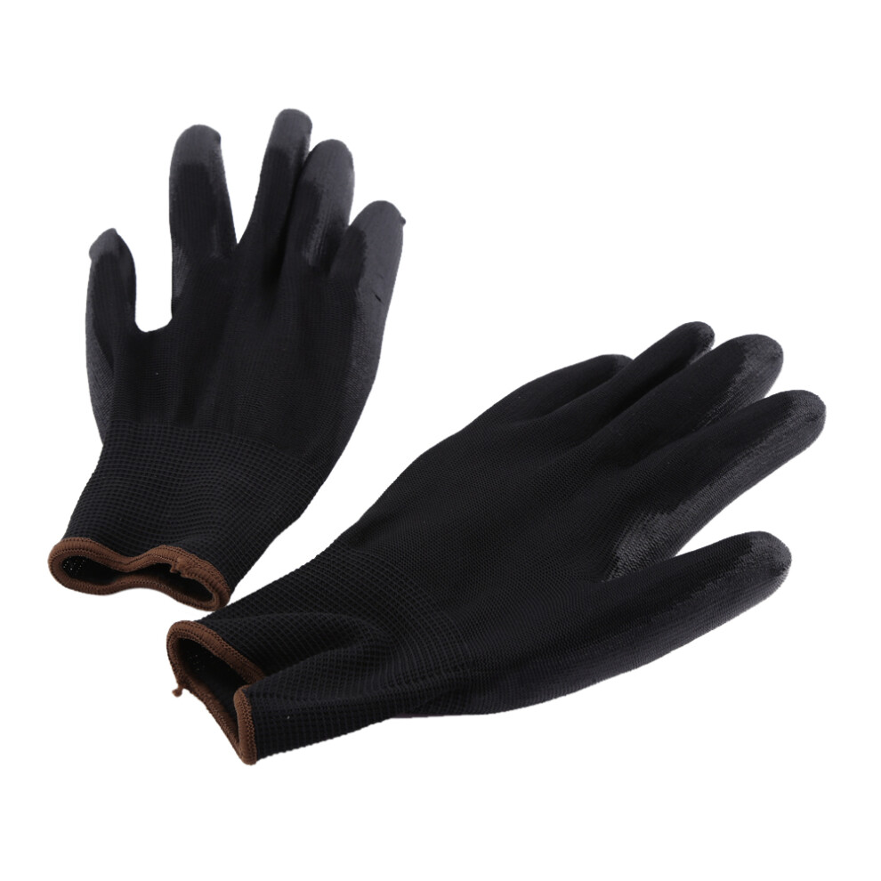 Black Nylon Pu Safety Work Gloves Large Â Flexible, Anti-Static & Durable 7891393144951