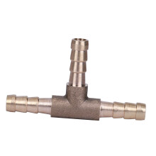 Brass 3 Way Hose Barb Connector for Air Oil Gas Fuel-6mm Diameter High Quality