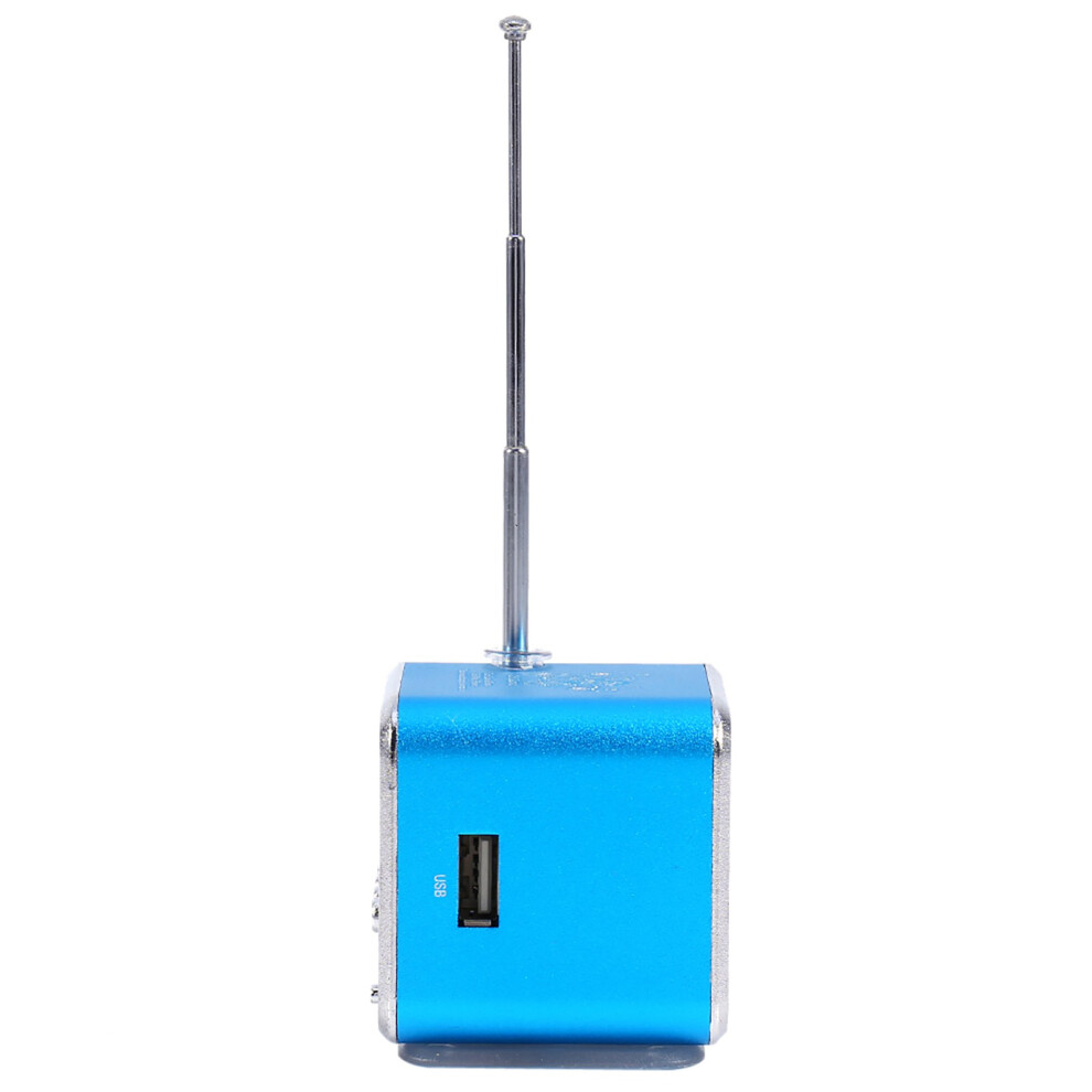Portable Mini Fm Radio Tooth Speaker 600Mah 5X5x5.2cm Blue 7691393144308