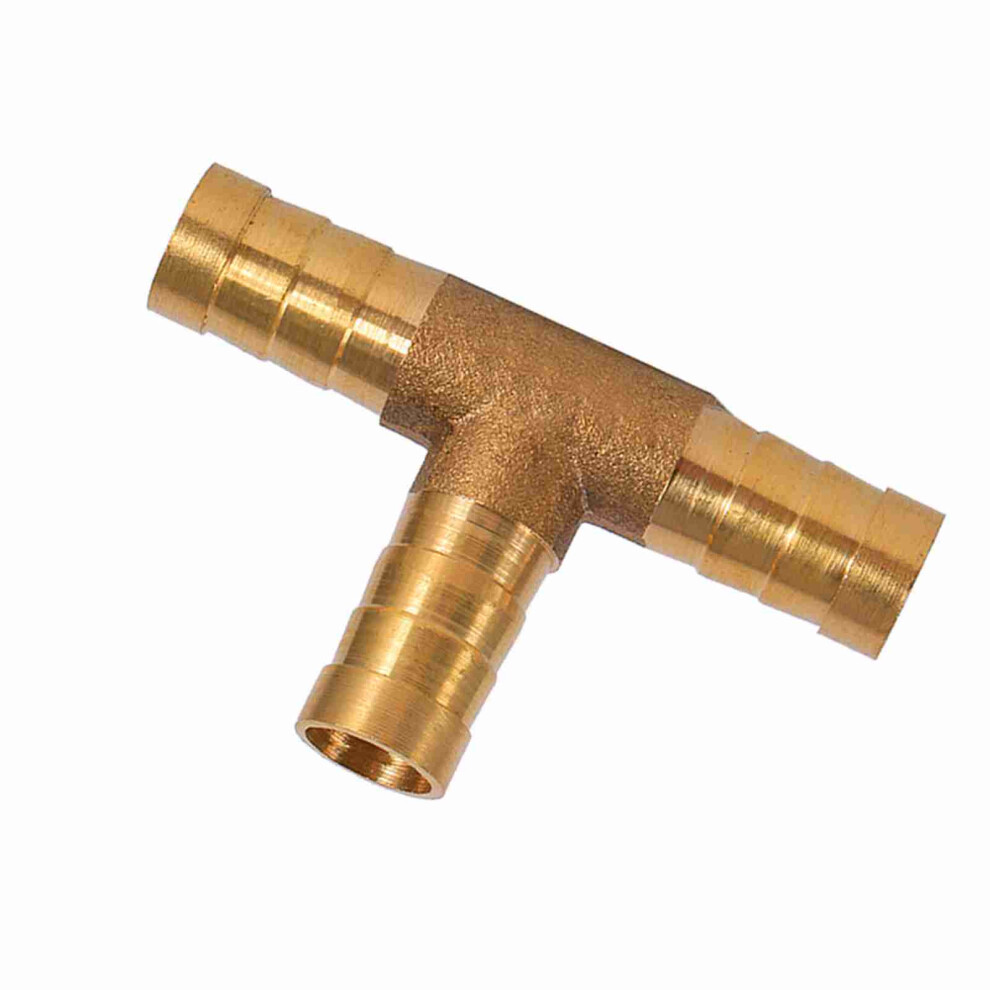 High Quality 3 -Way Brass T-Piece Connector For 10Mm Air Gas Oil Fuel Hoses 5001393145014