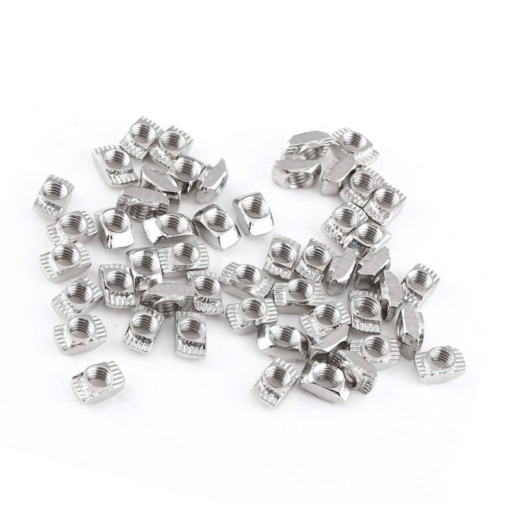 Eu20 M4*10*6 Nickel Plated T Slot Hammer Head Nut 50Pcs Carbon Steel 9371393060737