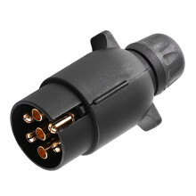 12V 7 Pole Plastic Trailer Plug N Type Wiring Adapter for RV Car Black