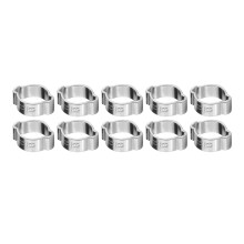 2 Ear Hose Clamp Set 10pcs 5-23mm Galvanized for Petrol Pipe Tube