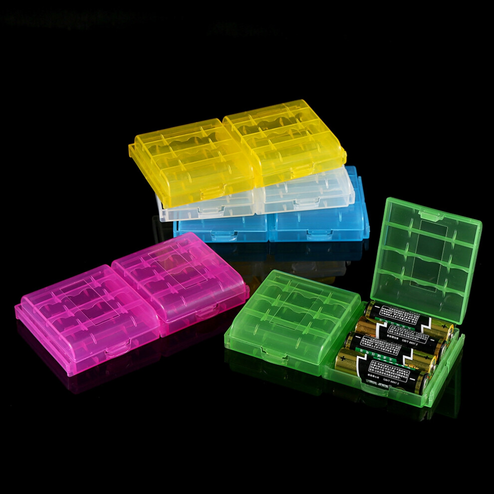 5 Colors Transparent Hard Plastic Battery Storage Box For Aa Aaa Batteries 3791393064270