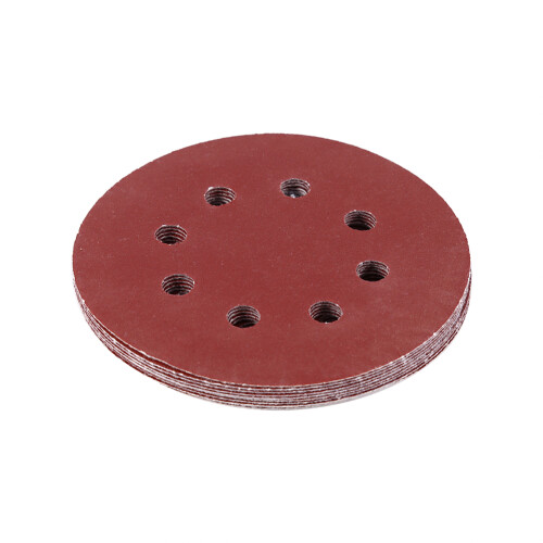 125mm Buffing Pads Red Sanding Discs 8 Hole Grit Sandpapers 150# 1