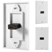 White HDMI Wall Plate 1 Port