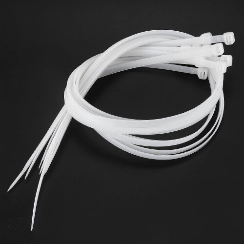 10X Extra Lange 76 cm kabelbinders Witte Zipwraps 1