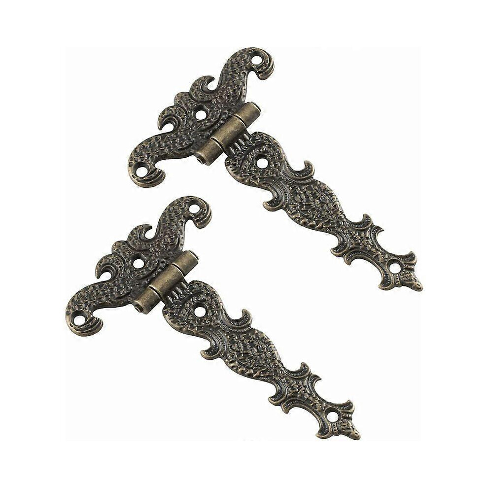 Antique Decorative Retro Bronze Carved Hinges For Cabinet Doors And Jewelry Boxes(2Pcs) 6935161792300