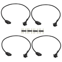 4Pcs RGB forlængerkabel 5V 3-pin til SM 3-pin hun-ARGB-stik Adresserbart adapterkabel til RGB-blæser, PC LED-strip