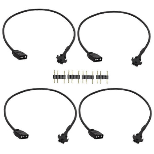 4Pcs RGB Καλώδιο επέκτασης 5V 3-Pin σε SM 3Pin Θηλυκό ARGB Connector Διευθυνσιοδοτούμενο κ