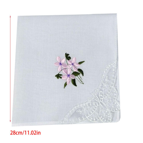 Mouchoirs à breloques pour dames, broderie Portable-6 1