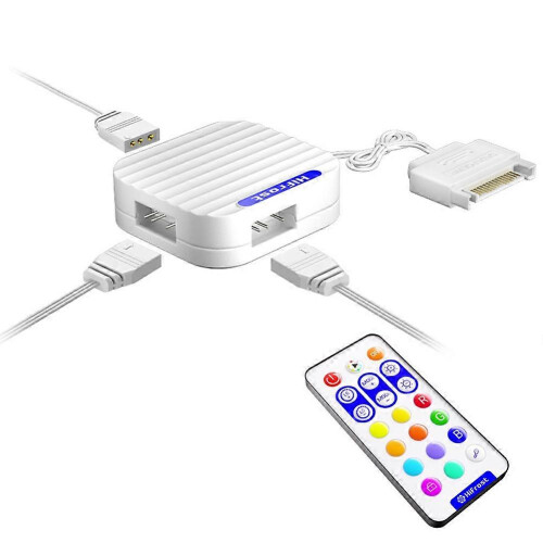 5V 3Pin ARGB Controller SATA Interface Extension Cable HUB Mini Adapter RGB Remote Controller for PC Fans LED Strips A 2