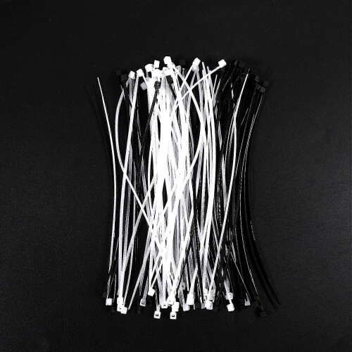 3mm x 150mm Auto Wire Push Cable Zip Tie Organizer White Black 100 Pcs 2