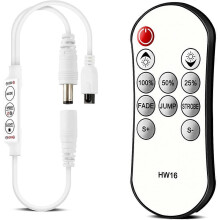 Ferngesteuerter Dimmer-Controller für einfarbige LED-Streifenlampen, 5-24V Wireless Controller für 3528/5050/