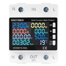 SINOTIMER Smart Tuya WIFI 220V AC 60A Multifunktions-Energiemesser mit Temperaturregelung ohne WIF bei Ausschaltung