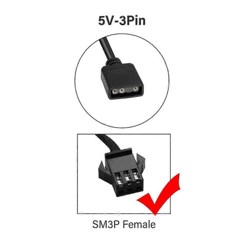 4Pcs RGB Καλώδιο επέκτασης 5V 3-Pin σε SM 3Pin Θηλυκό ARGB Connector Διευθυνσιοδοτούμενο κ 2