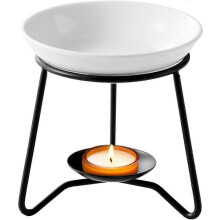 Aromalampen-Teelampenhalter aus Keramik und schwarzem Eisen, Duftlampe