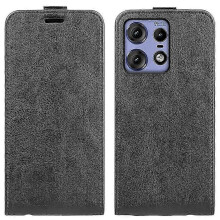 R64 vertikal umklappbare Ledertasche für Motorola Edge 50 Pro