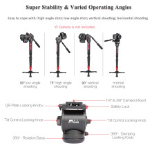 JY0506 5-Section Monopod Fluid Head