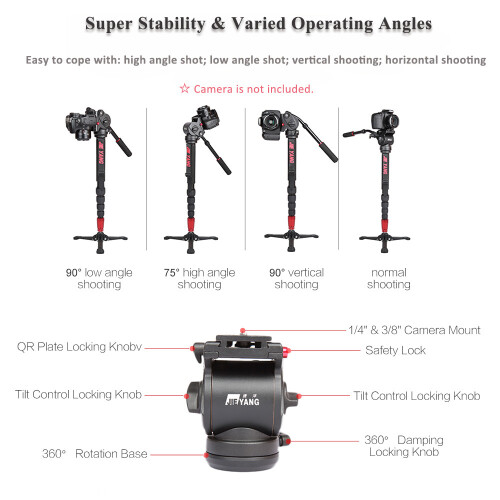 JY0506 5-Section Monopod Fluid Head