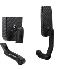 Universal Rectangle Motorcycle Rear View Mirrors 8mm 10mm Adjustable Carbon Fiber