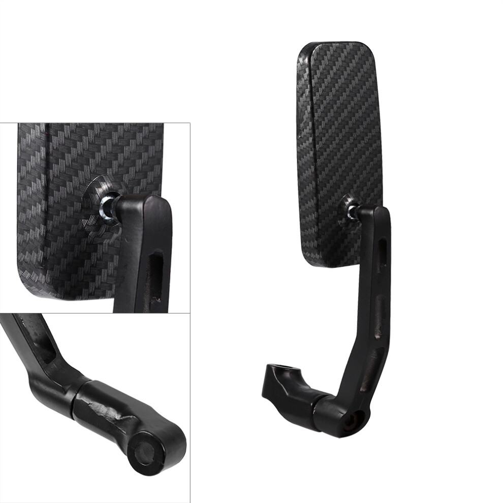 Universal Rectangle Motorcycle Rear View Mirrors 8Mm 10Mm Adjustable Carbon Fiber 8461393149516