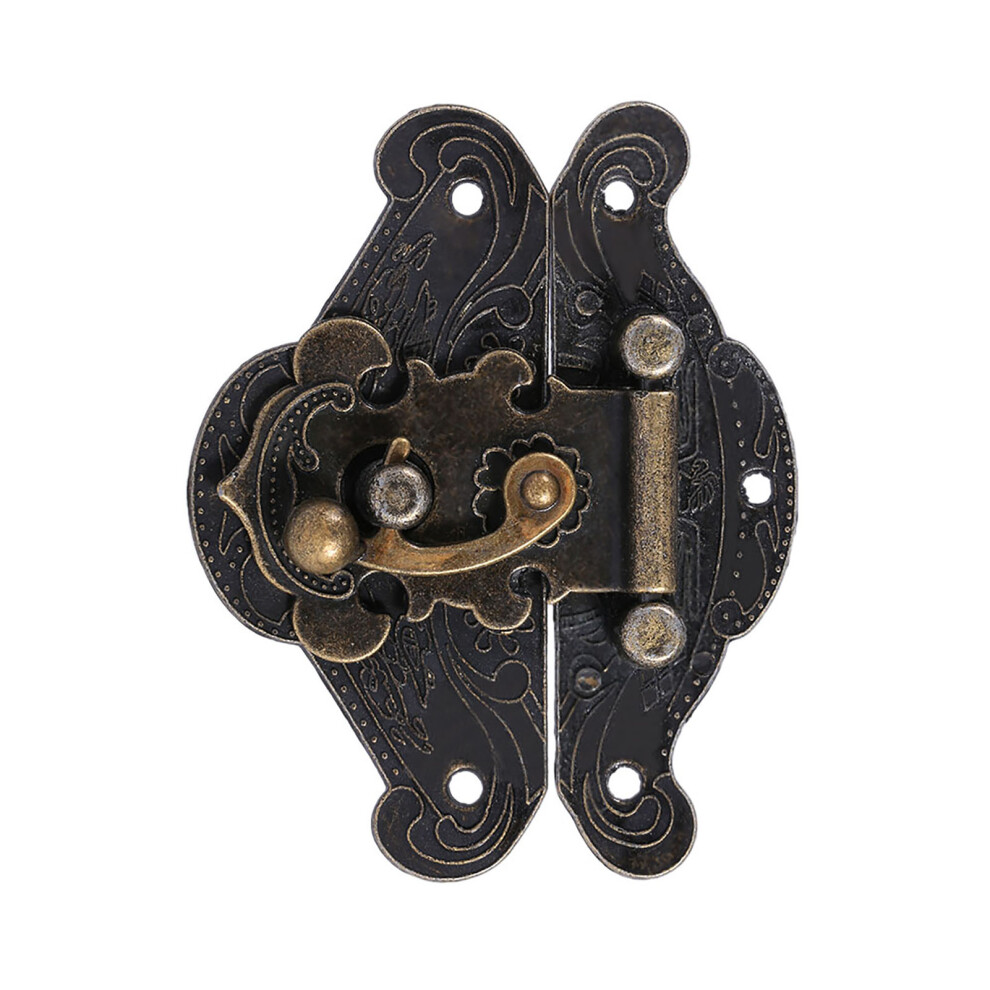 Antique Bronze Latch Hasp - Decorative Chest & Jewellery Box Lock - Size L 8781393069134