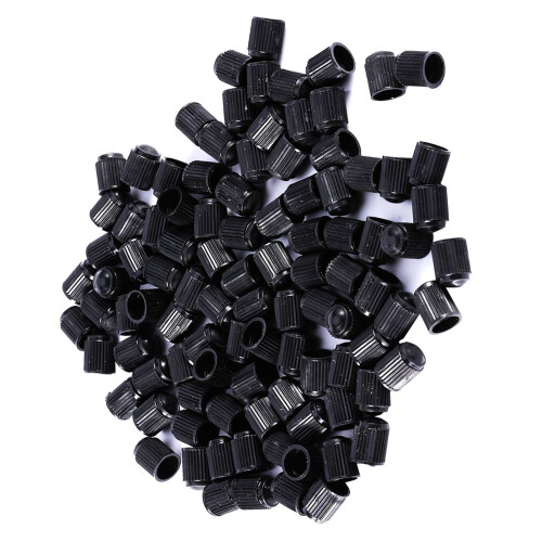 100Pcs Black Plastic Valve Caps For Cars 2