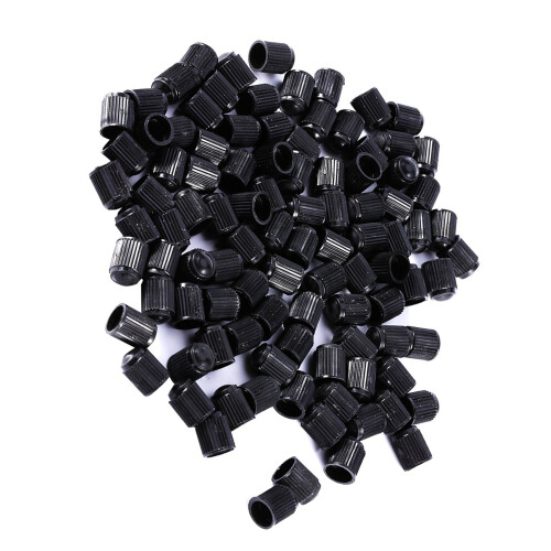 100Pcs Black Plastic Valve Caps For Cars 1