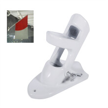 2-Angle Aluminum Flag Pole Wall Mount Bracket White, 9.5cm, 4.3"