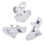 2-Angle Aluminum Flag Pole Wall Mount Bracket White, 9.5cm, 4.3" 3