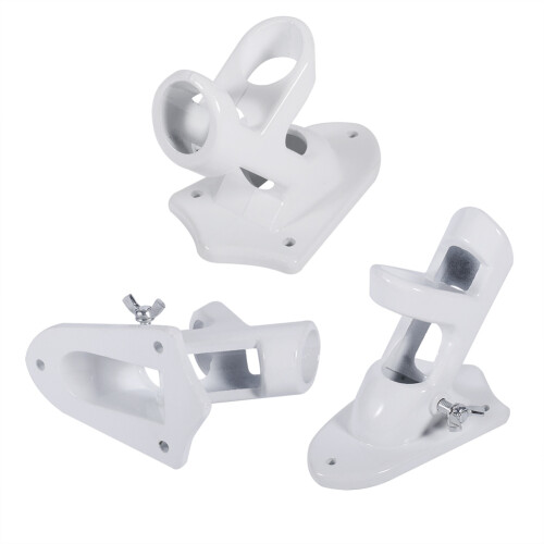 2-Angle Aluminum Flag Pole Wall Mount Bracket White, 9.5cm, 4.3" 2