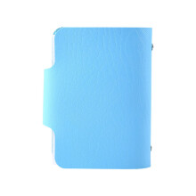 Blue PU Leather Card Wallet for 24 Credit Cards Compact Business Purse