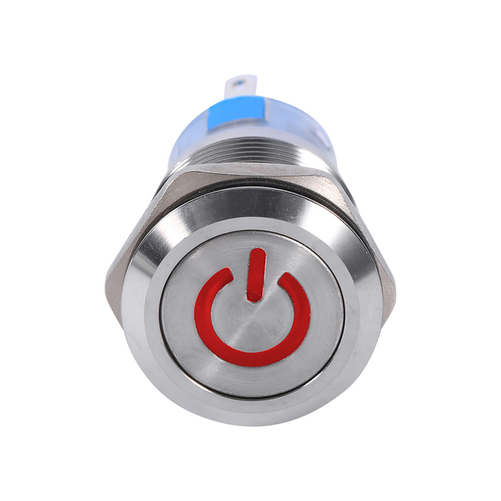19Mm Waterproof Stainless Steel Red Led Power Push Button Switch 12Vâ24V 9451393071466