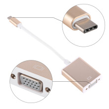 USB-C to VGA Adapter, Aluminum Case, Gold, 25cm